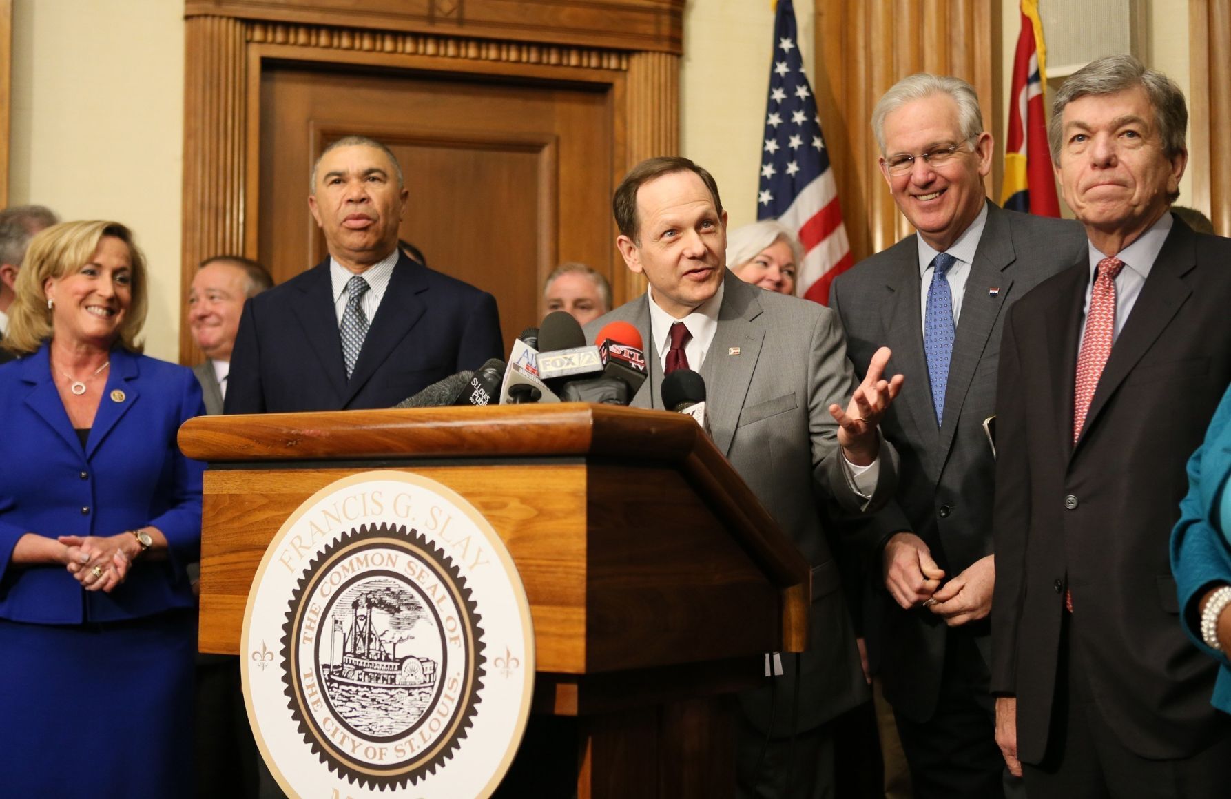 Mayor Slay hold victory press conference on NGA choosing St. Louis